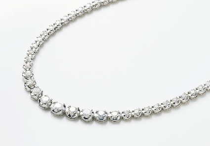 K18WG ダイヤモンドテニスネックレス D:計3.0ct 40㎝ 121411