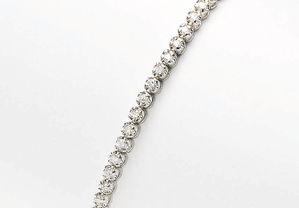 K18WG ダイヤモンドブレスレット D:計1.0ct 18㎝ 126840