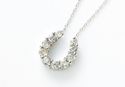 K18WG ダイヤモンドペンダント D:計0.3ct チェーン40㎝ 131507