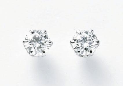 Pt ダイヤモンドピアス D:計1.0ct/鑑別書付き 133346