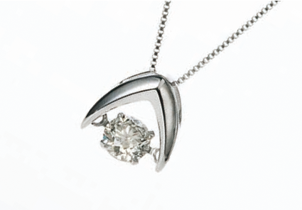 K18WG ダイヤモンドペンダント D:0.11ct チェーン40㎝ 133777