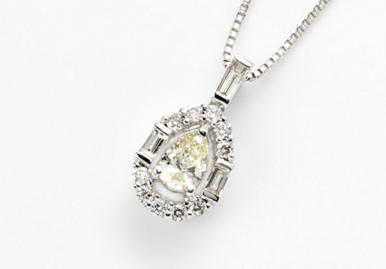 K18WG ダイヤモンドペンダント D:計0.27ct チェーン45㎝スライド式 134001