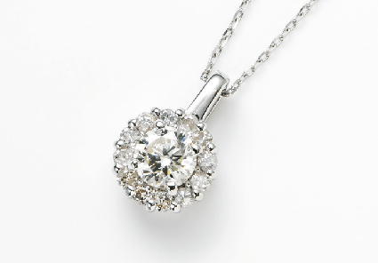 Pt ダイヤモンドペンダント D:計0.5ct チェーン40㎝ 135278