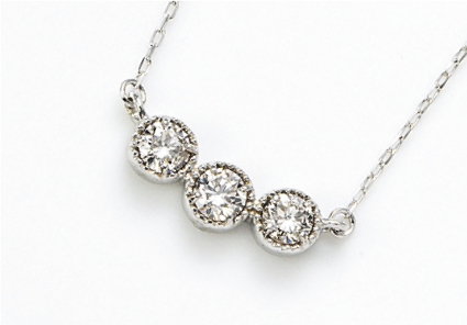 K18WG ダイヤモンドペンダント D:計0.2ct チェーン40㎝ 136006